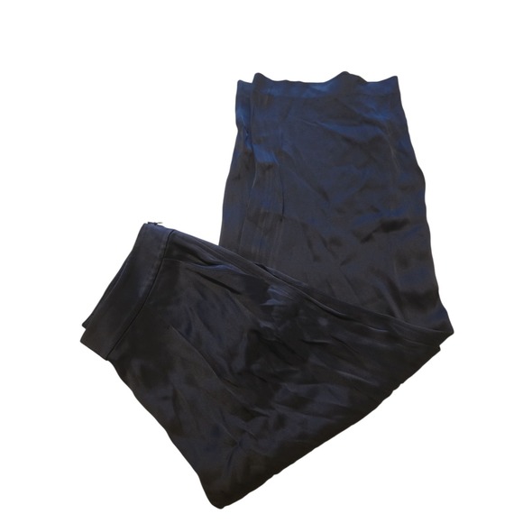 St John Pants 6 Blue Pleated Side Zip‎ Dress Pants Wide-Leg - Picture 5 of 15